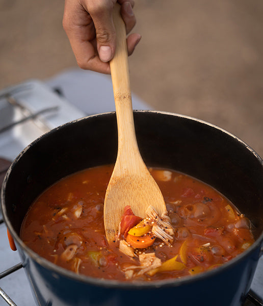 Fall Camping Recipe: Jackfruit Tortilla Soup with Jackfruit and Quinoa