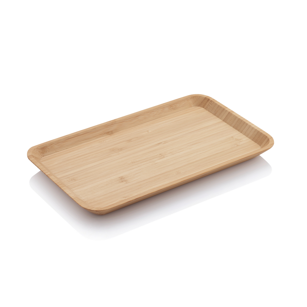 Large bamboo serving tray angled - bambu