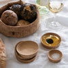 Condiment Cups, Small (set of 4) with large condiment cups and cork bowl - bambu