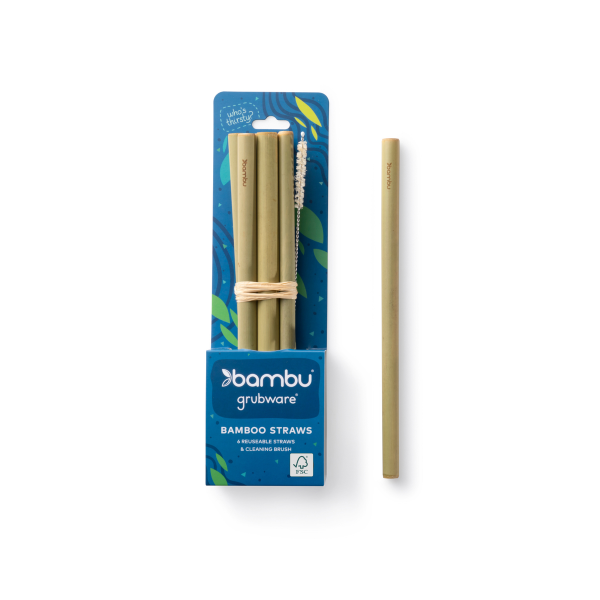 Bamboo Drinking Straws (6-Pack)
