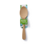 Bamboo Serving Spoons are shipped with blue and green cardstock packaging.
