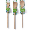 A bamboo Tasting Spoon, Spoontula, and Mixing Spoon are shown on int heir packaging.