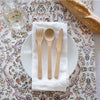 Bamboo Cutlery Set: Spoon, Knife & Fork on plate setting