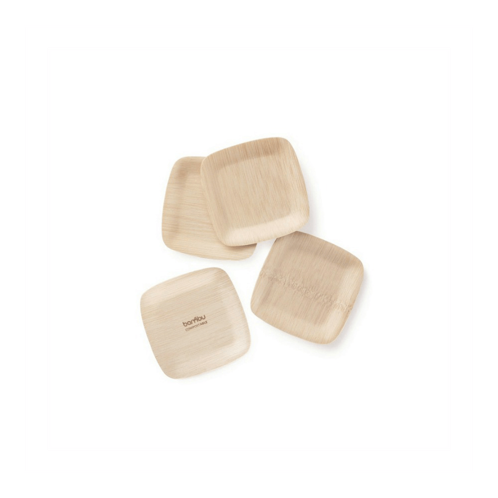Veneerware Disposable Square Bamboo Tasting Plate 24 250 Pack bambu