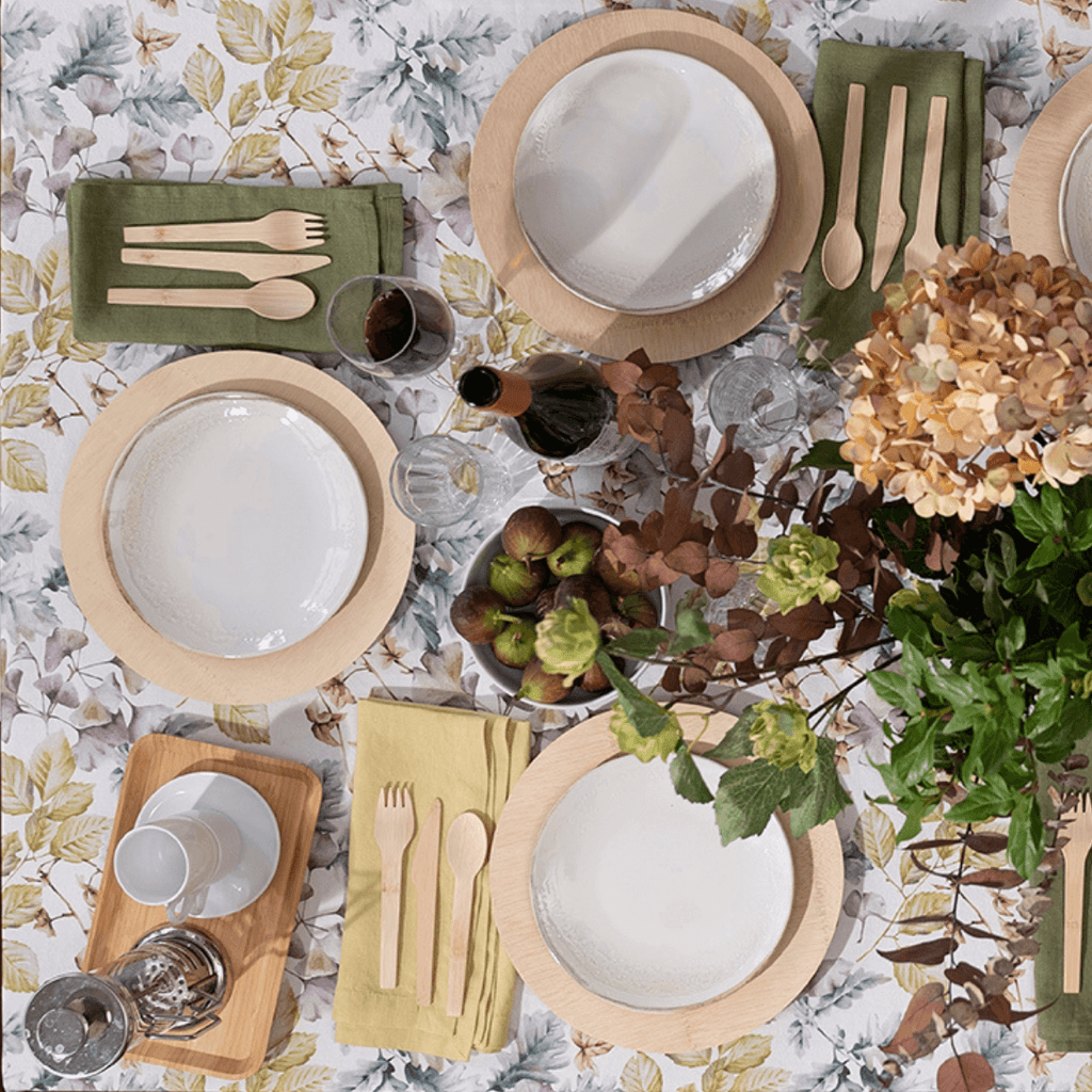 Dinnerware Set Bamboo Wooden Plates Veneerware® Disposable