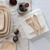 Veneerware® Bamboo Knife, Fork, Spoon Sets on napkin