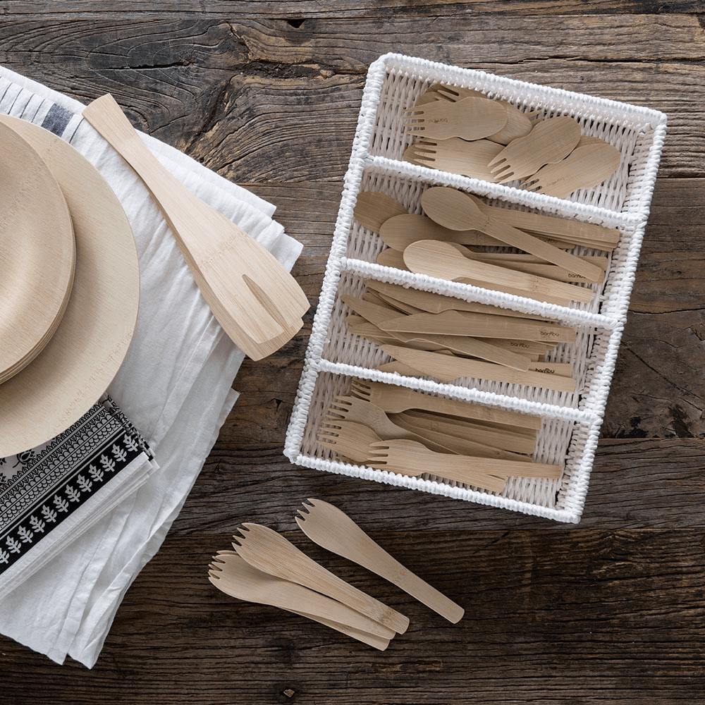 Veneerware® Bamboo Knives with all utensils