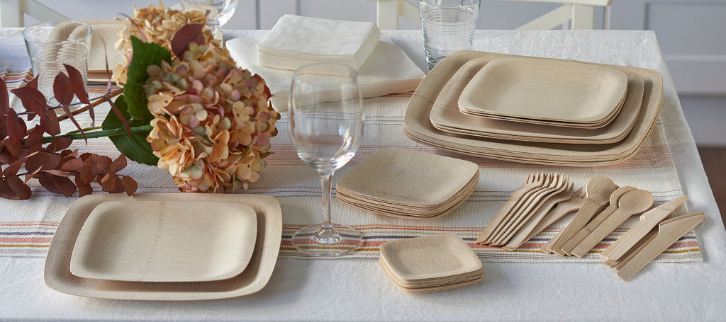 Biodegradable Paper Plates With Bamboo Forks 7 - Temu